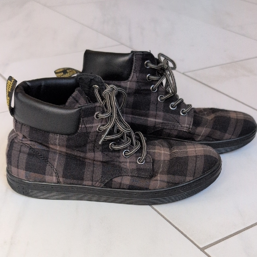Dr. Martens Black and Gray Plaid Sneakers - Picture 3 of 6